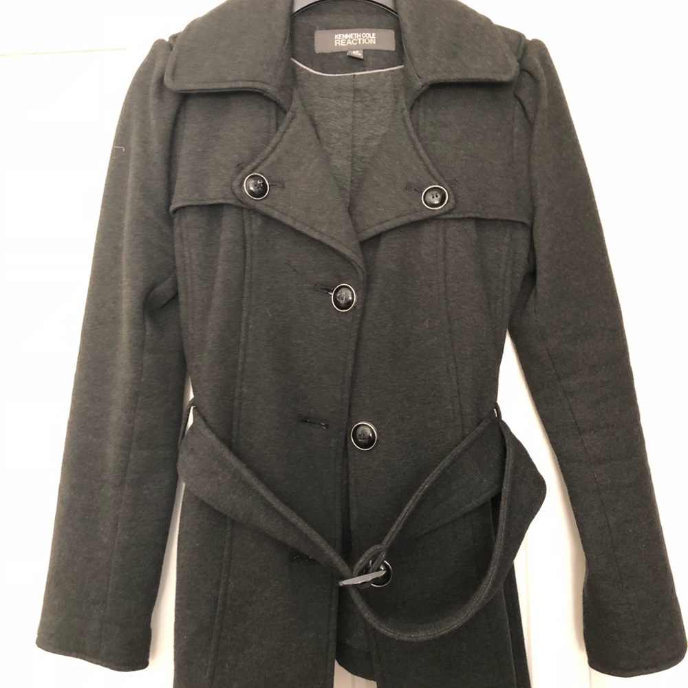 Charcoal gray pea coat